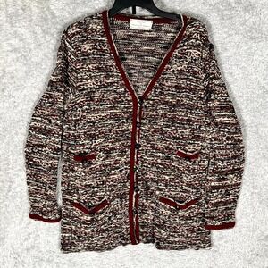 Vintage Brenda French Cardigan Sweater Womens Medium Multicolor USA Made V Neck